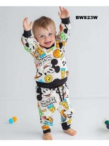 Kids Fashionable Sweater Set, Kids Clothing Print and Trousers Two-Piece Set