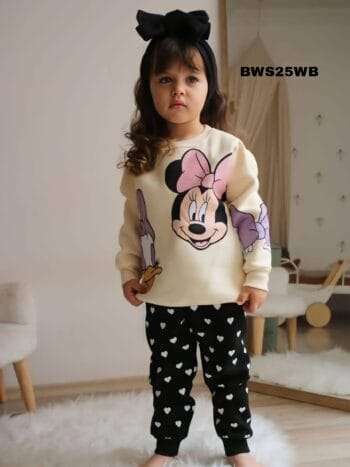 Kids Fashionable Sweater Set, Kids Clothing Print and Trousers Two-Piece Set