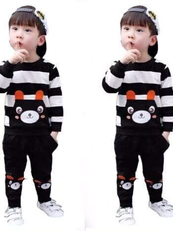 Kids Fashionable Sweater Set, Kids Clothing Print and Trousers Two-Piece Set