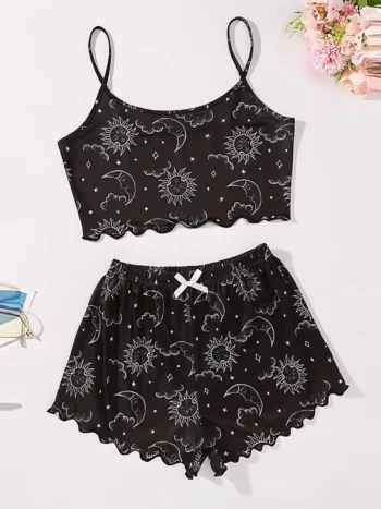 Very cute Moon All Over print short tops for kids